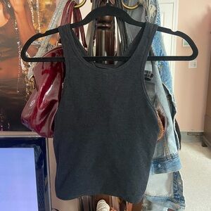 Beyond Yoga Spacedye Studio Cropped Tank dark gray/black color